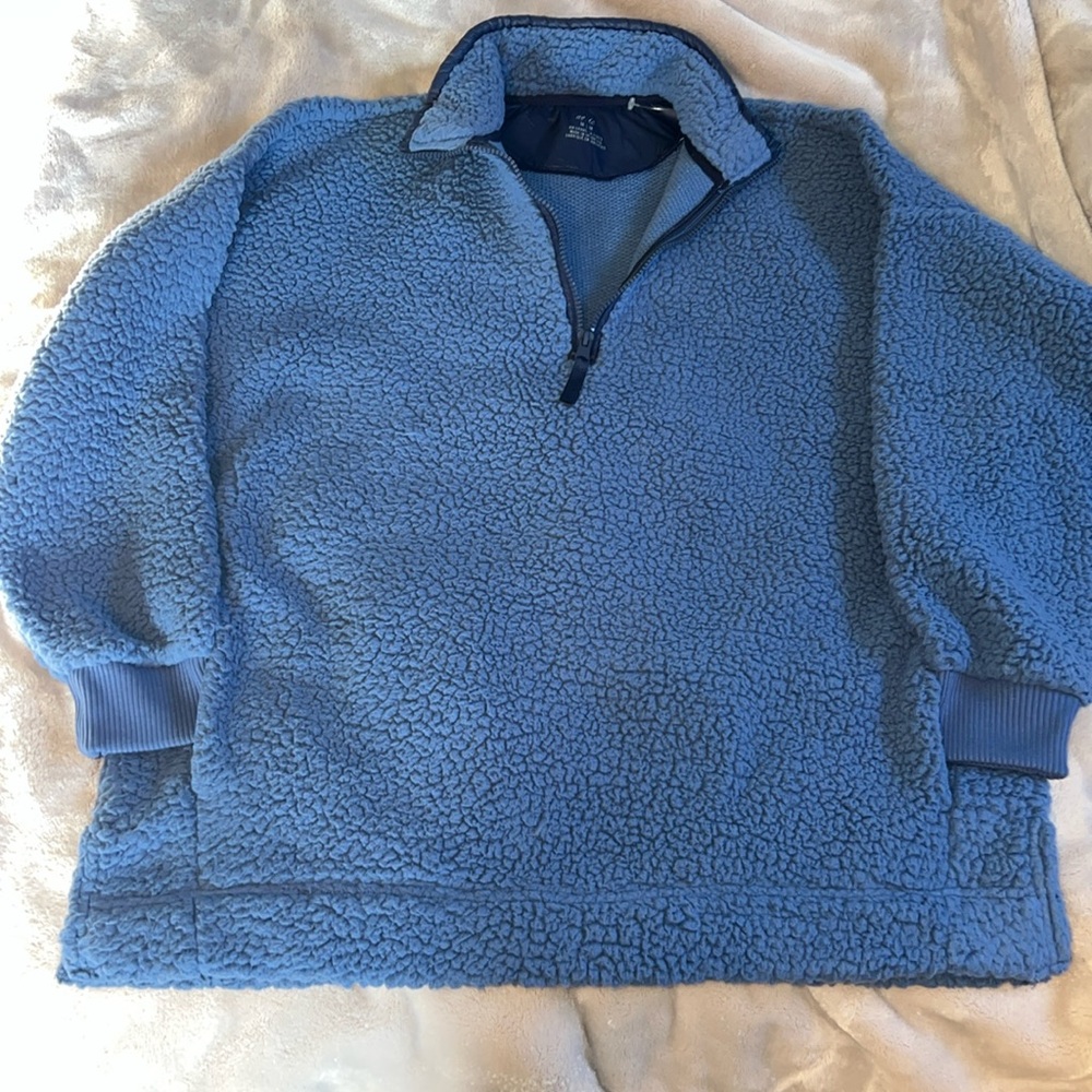 Aerie Fluffy Sherpa Quarter Zip Sweatshirt